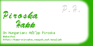 piroska happ business card